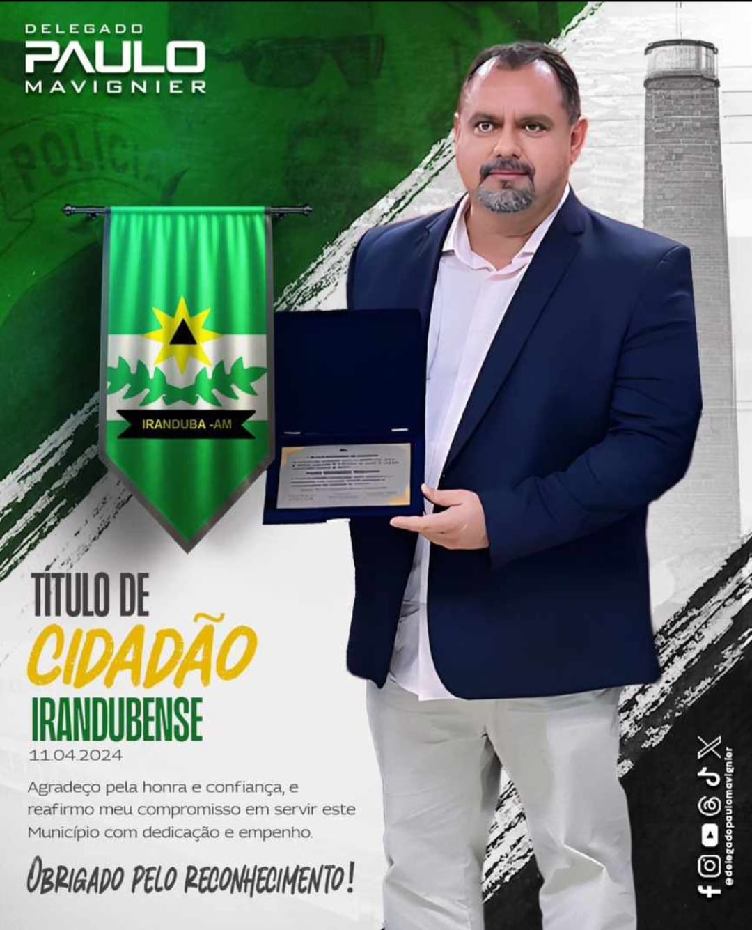 Sessão Solene de entrega de Título Honorífico de Cidadão Irandubense.